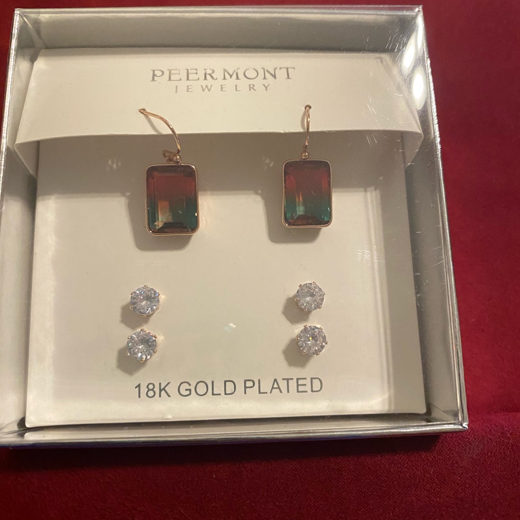 Peermont Jewelry 3 Pieces 18 Gold Plated Earrings